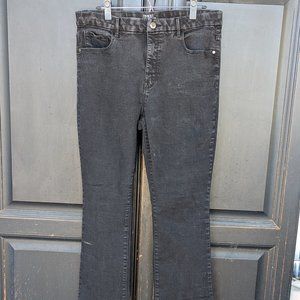 Time and Tru High Rise Bootcut Black Distressed Jean. Size 16